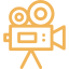 Yellow icon of video camera